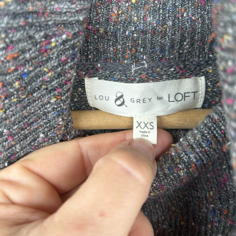 NWT LOU & GREY for LOFT Cowl Neck Sweater Oversized Sloucy Multi Purple Cozy - Picture 7 of 10